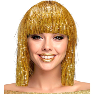 Glitter Disco Peruk Guld
