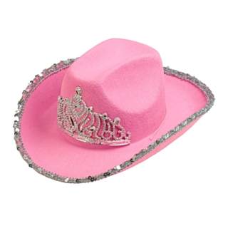 Tiara Cowboyhatt Ljusrosa