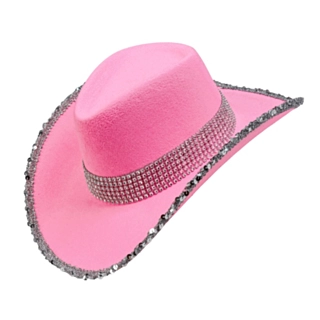 Glitter Cowboyhatt Ljusrosa