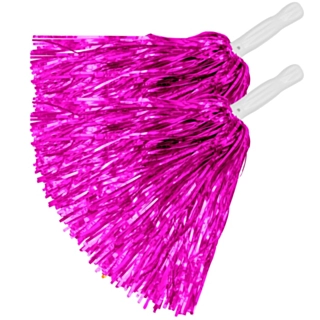 Metalliska Cheerleader Pom Poms Rosa