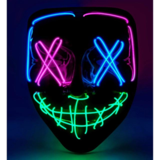 Purge LED-mask Blå/Rosa/Grön