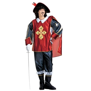 Klassisk Musketör Maskeraddräkt Röd