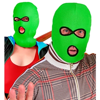 Rånare Balaklava Neongrön