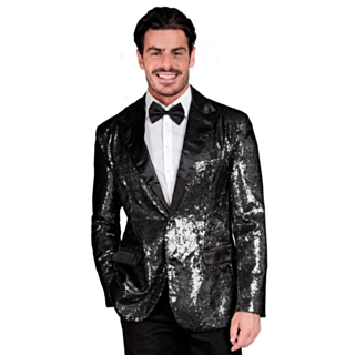 Disco Paljettkavaj Herr Svart