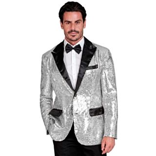 Glänsande Paljettkavaj Silver