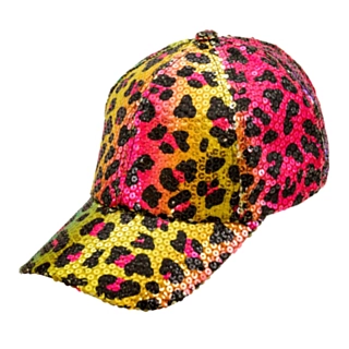 Leopard Paljettkeps Regnbåge