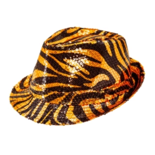 Tigerrandig Fedora Orange
