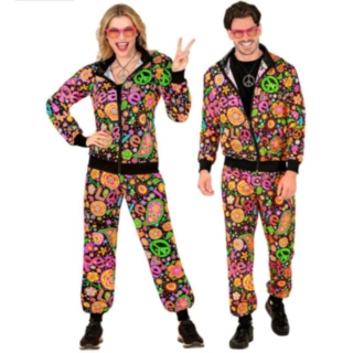 Neon Peace 80-tal Träningsoverall Maskeraddräkt