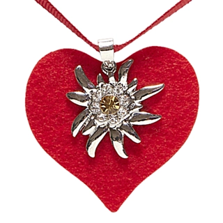 Rött Edelweiss halsband