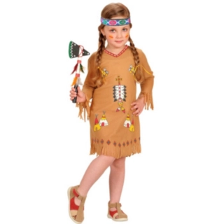 Indianflicka Barndräkt Brun