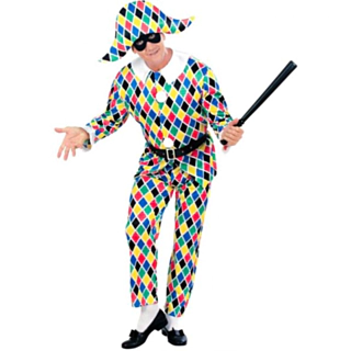 Snygg Harlekin Maskeraddräkt