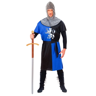 Blå Medeltida Krigare Maskeraddräkt