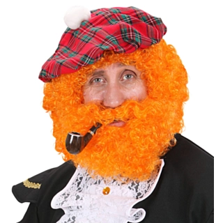Skotsk Leprechaun Lockig Peruk & Skägg