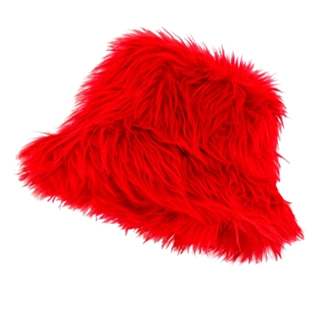Plysch Bucket Hat Röd