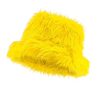 Plysch Bucket Hat Neongul