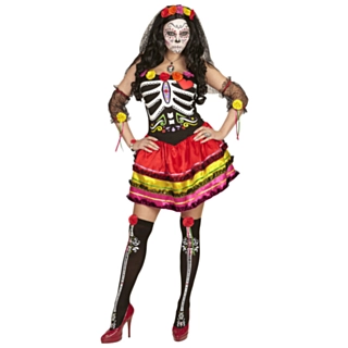 Blomstrande Day of the Dead Maskeraddräkt