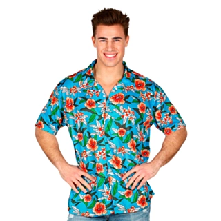 Hawaiiskjorta Blå Blommor