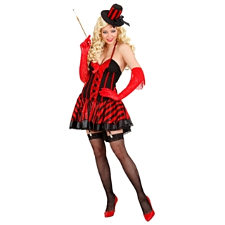 Burlesque Dansös Maskeraddräkt Röd