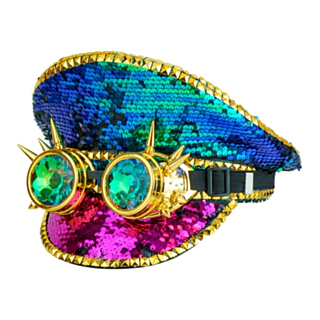 Glitter Steampunk Kaptenshatt Rosa/Blå