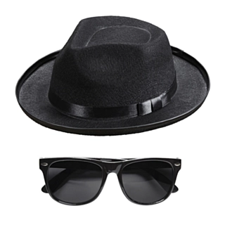Blues Hatt & Solglasögon