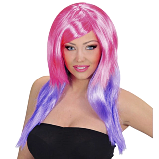 Sockervadd Ombre Peruk Rosa/Lila