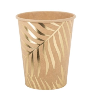 Palmblad Pappersmuggar Kraft/Guld