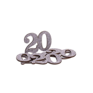 20 År Bordskonfetti Silver
