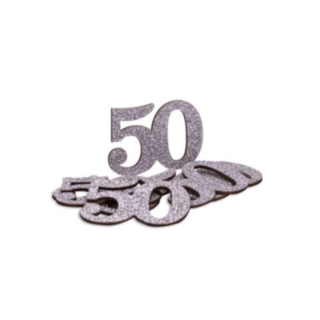 50 År Bordskonfetti Silver