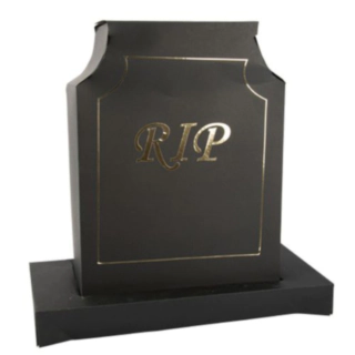 RIP Gravsten 3D Dekoration Svart/Guld
