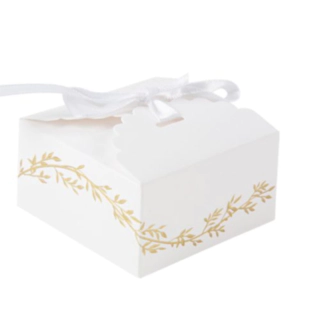 Presentask Vit/Guld Med Satinband