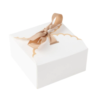 Presentaskar Med Satinband Vit/Beige