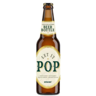 Let It Pop Ölflaska Konfettirör Guld