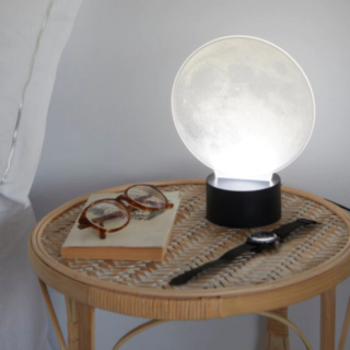 Måne bordslampa svart/vit
