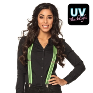 UV Neon Hängslen Grön/Svart