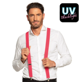 UV Neon Hängslen Rosa