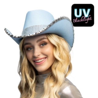 Glitter Cowboyhatt Ljusblå