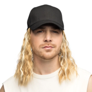 Keps Med Peruk Svart/Blond