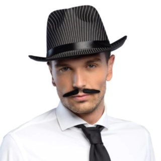 Gangster Mustasch Svart