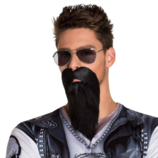 Biker Skägg Svart