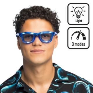 LED Partyglasögon Blinkande Blå