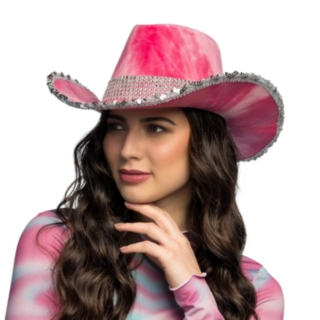 Glittrig Cowboyhatt Rosa