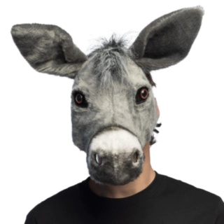 Plysch Åsna Halvmask Grå