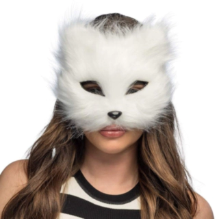 Katt Halvmask Vit