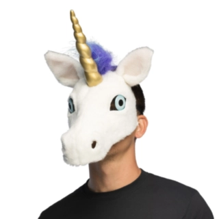 Enhörning Halvmask Vit