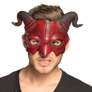 Demon Halvmask Röd