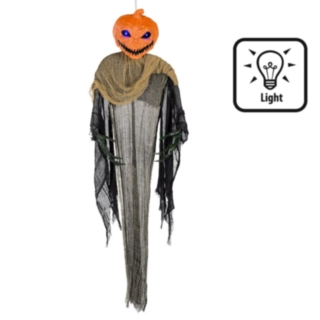 Hängande Mörk Pumpa Med Ljus