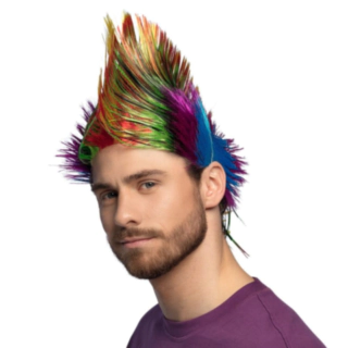 Spiky Mike Punk Peruk Flerfärgad
