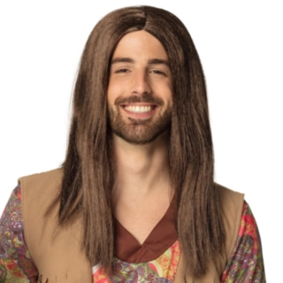 Lång Hippiefrisyr Peruk Brun