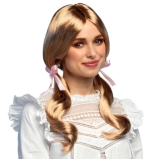 Skolflicka Peruk Med Rosetter Blond
