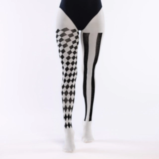 Harlekin Strumpbyxor Vit/Svart